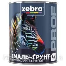 Емаль-Грунт&nbsp;2.5&nbsp;кг ZEBRA серія PROF&nbsp;018Р&nbsp;Темно-сірий 2460 2460-6667 фото